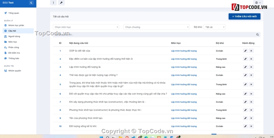 Quản lý sinh viên,trắc nghiệm php,thi php
